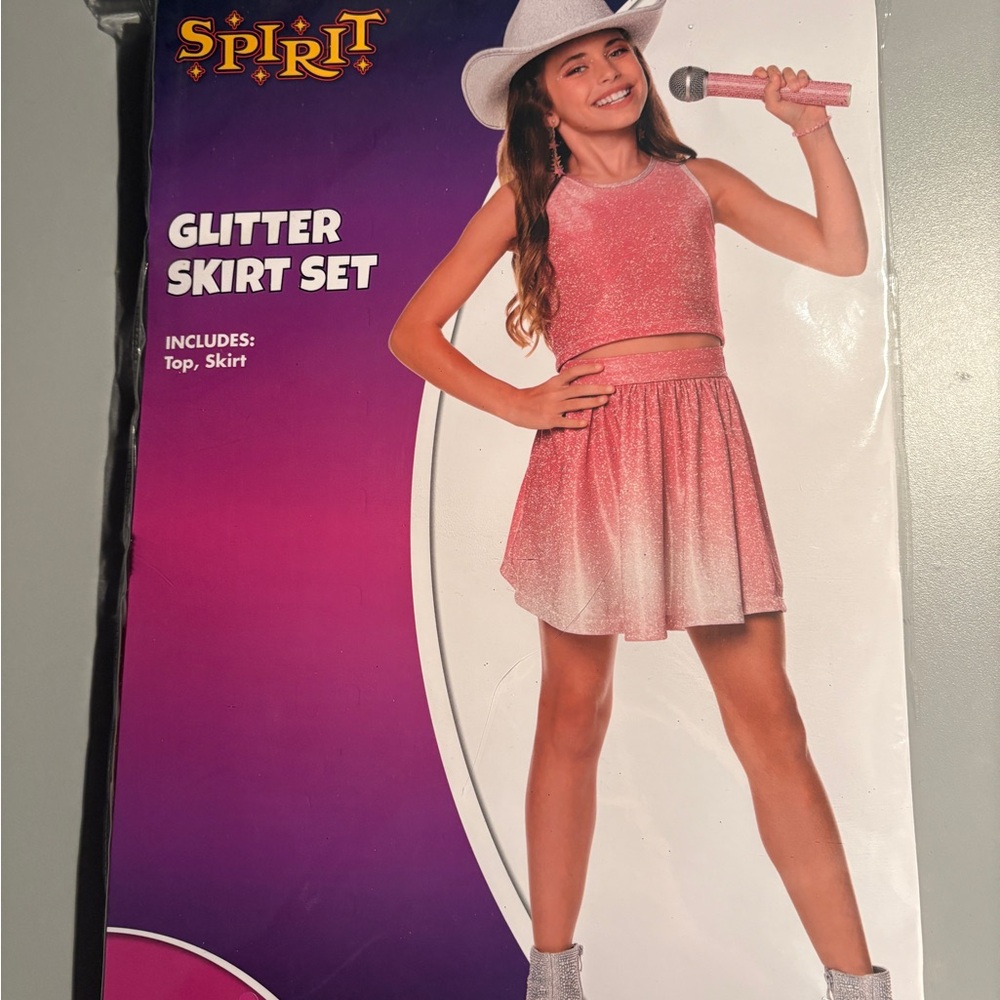 Spirit Pink Glitter Skirt Set